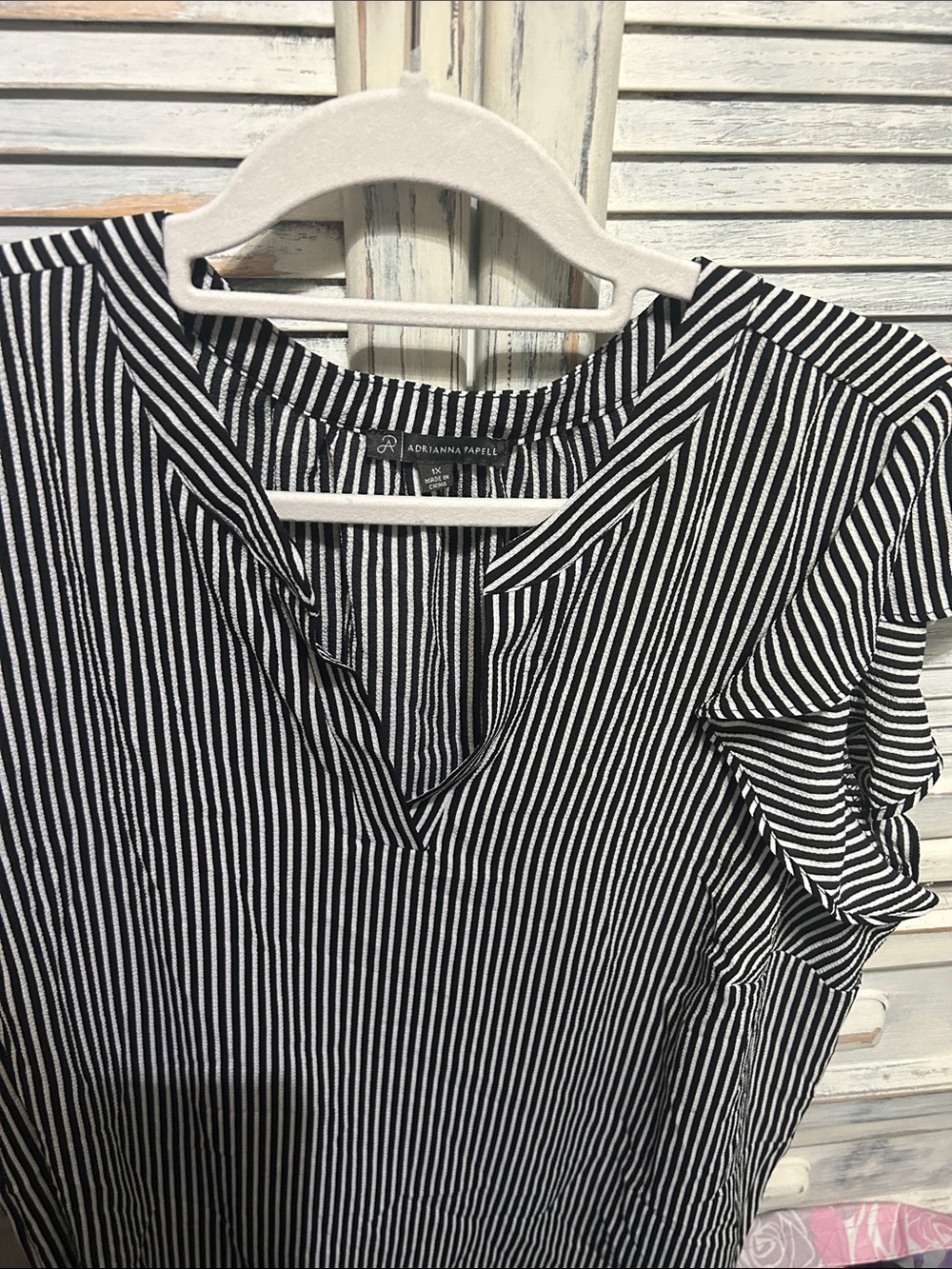 Black and.white striped top - Picture 2 of 3